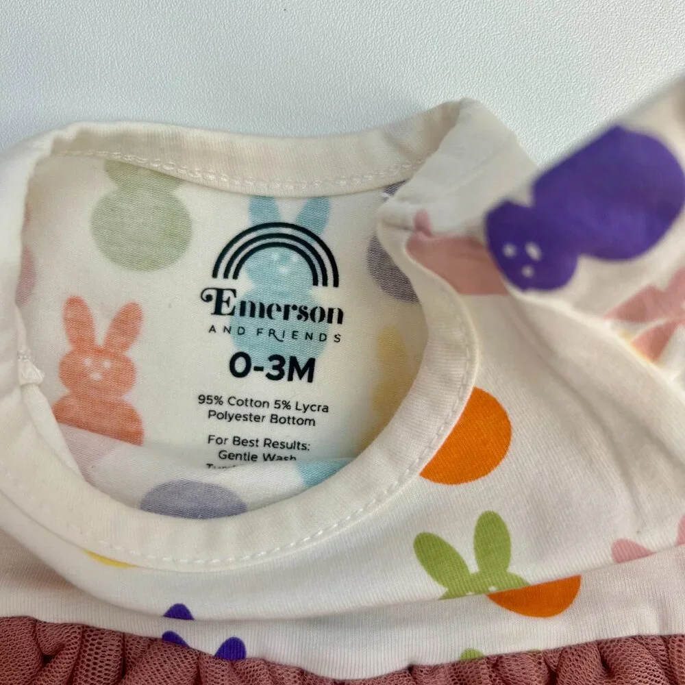 NWT Emerson & Friends Easter Bunny Peeps Tulle Dress Baby Girl 3-6M 6-12M